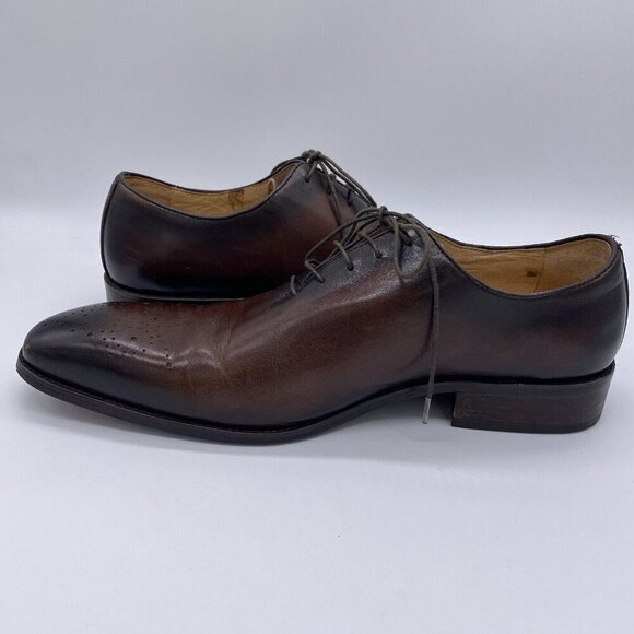 Maison Forte Dress Shoes Men\'s 9.5 Kyoto Wholecut Leather Oxford Brogue Chestnut